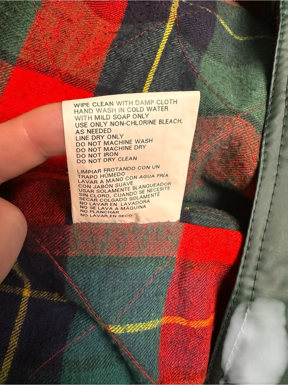 Vintage Misty Harbor Green Plaid Women’s Size M Flannel Lined Rain Coat - Picture 9 of 12